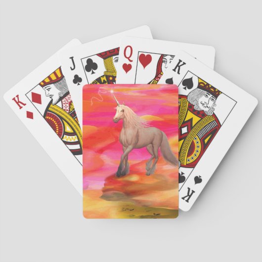 Jeu De Cartes Unicorne dans le désert peint (dos)