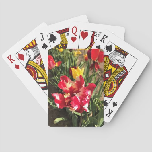 Jeu De Cartes Unique Tulipe rouge et blanche (dos)