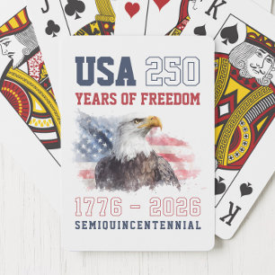 Jeu De Cartes USA Rouge Blanc et Bleu 250e anniversaire de l'Amé