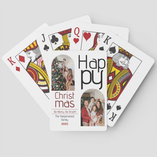 Jeu De Cartes Vacances de Noël simples Typographie moderne Photo (dos)