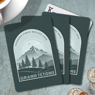 Jeu De Cartes Vacances en famille à la montagne Rétro Sarcelle I