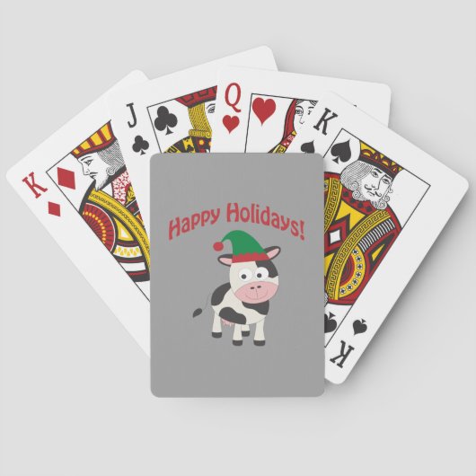 Jeu De Cartes Vacances Joyeuses Noël Elf Cow (dos)