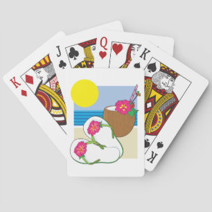 Jeu De Cartes Vacances tropicales sur la plage Fleurs de coco To
