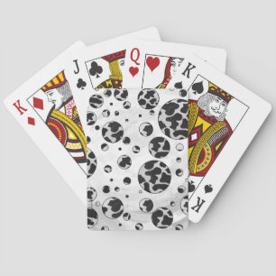 Jeu De Cartes Vache à pois Imprimé noir et blanc