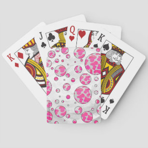 Jeu De Cartes Vache à pois Rose et Blanc
