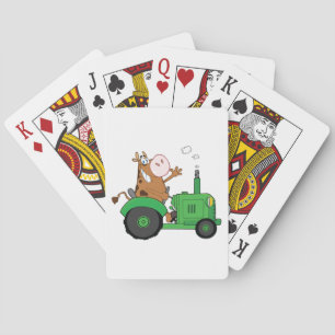 Jeu De Cartes Vache conduisant un tracteur