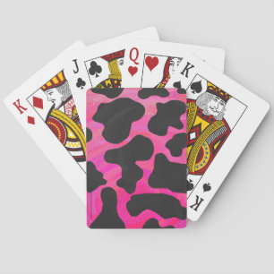 Jeu De Cartes Vache rose chaud et noir