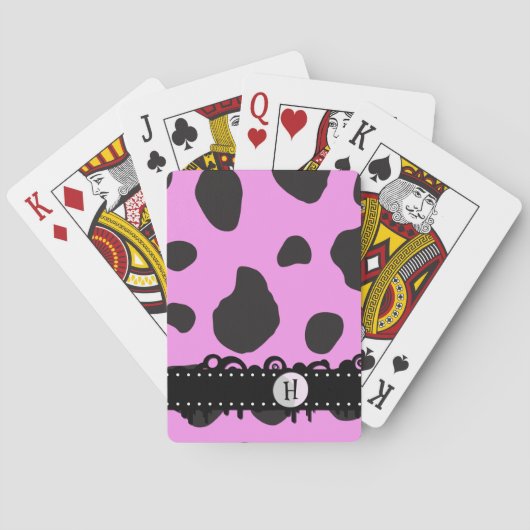 Jeu De Cartes Vache rose, Impression de vache, Spots de vache, M (dos)