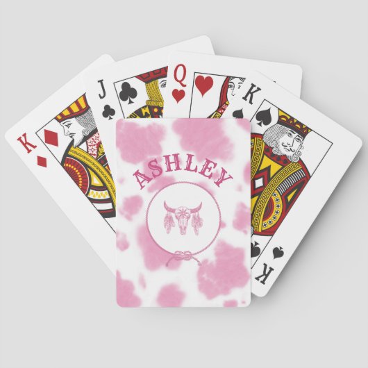 Jeu De Cartes Vache rose mignonne Imprimer Rodéo occidental pers (dos)