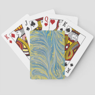 Jeu De Cartes Vague Abstraite Bleue Et Or