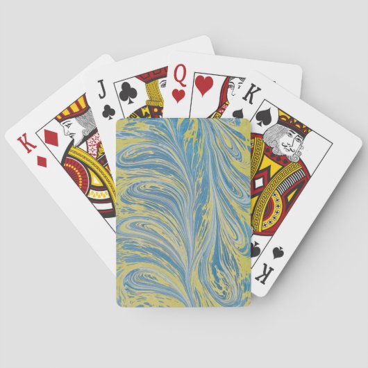 Jeu De Cartes Vague Abstraite Bleue Et Or (dos)