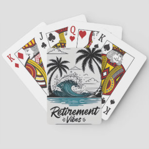 Jeu De Cartes Vague de plage tropicale et palmier