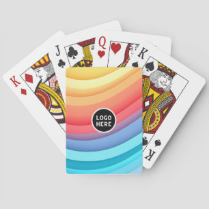 Jeu De Cartes Vagues arc-en-ciel Abstraites avec votre logo