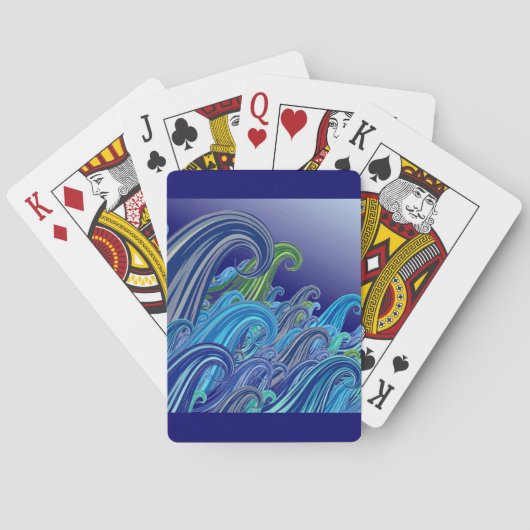 Jeu De Cartes Vagues Bleues (dos)