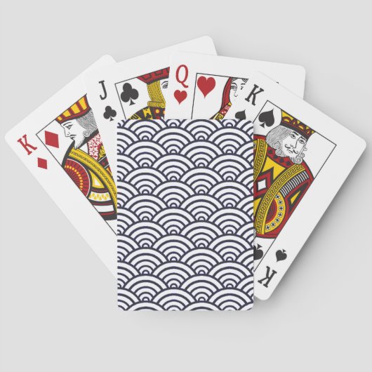 Jeu De Cartes Vagues bleues japonaises Seigaiha Mer (dos)