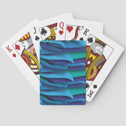 Jeu De Cartes Vagues de différentes couleurs du bleu au vert (dos)