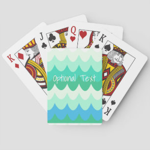 Jeu De Cartes Vagues géométriques bleues, vertes et Turquoises
