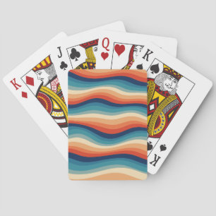 Jeu De Cartes Vagues Rétro Colorées Vintage