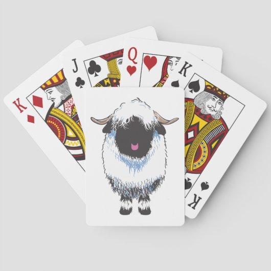 Jeu De Cartes Valais Black Nose Sheep Jouant Aux Cartes (dos)