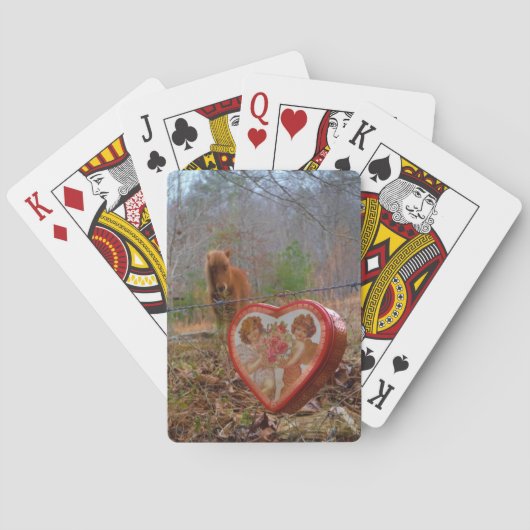 Jeu De Cartes Valentine Heart Miniature Brown Horse (dos)