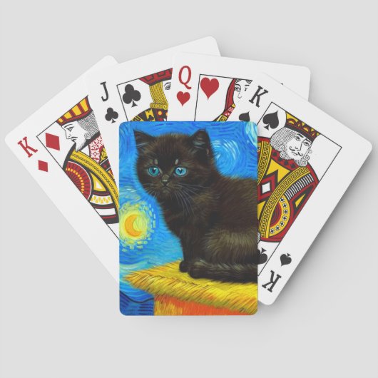 Jeu De Cartes Van Gogh Style Starry Night Cat (dos)
