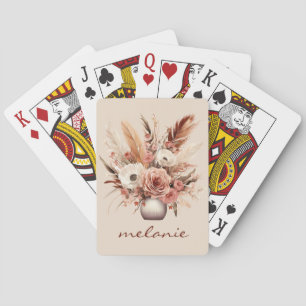 Jeu De Cartes Vase de fleurs personnalisé de style bohème beige