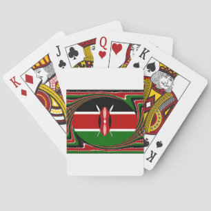 Jeu De Cartes Vecteur Drapeau Dynamique Kenyan : Un Design Énerg