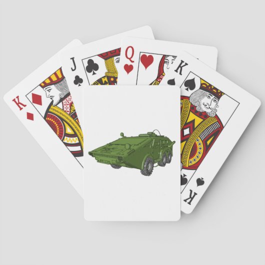 Jeu De Cartes Véhicule militaire blindé vert (dos)