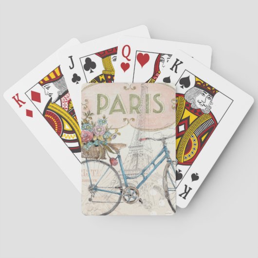 Jeu De Cartes Vélo de Paris avec des fleurs (dos)