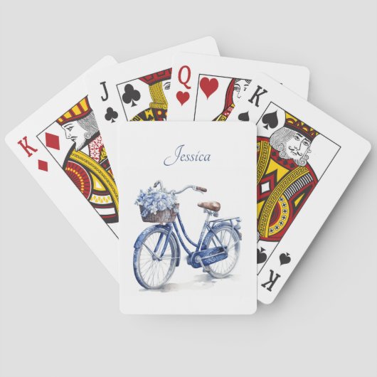 Jeu De Cartes Vélo en Delft Blue personnalisable (dos)