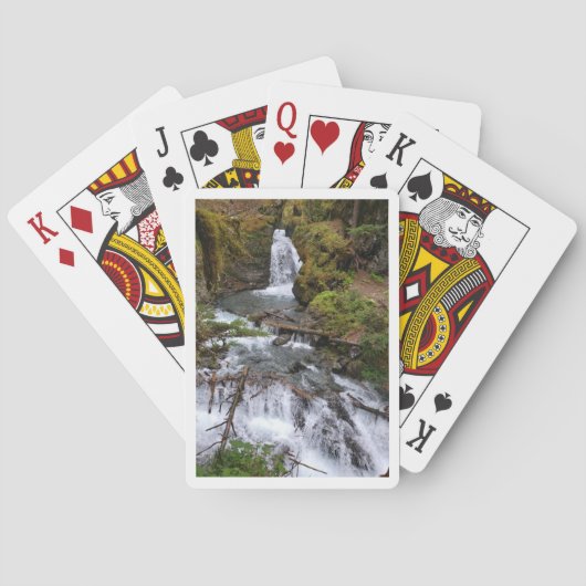 Jeu De Cartes Vélo jouant aux cartes avec une cascade de l'Alask (dos)
