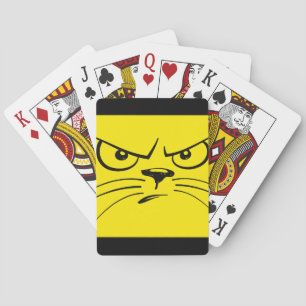 Jeu De Cartes Vélo Visage Chat Jaune Jouer Cartes
