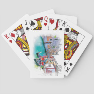 Jeu De Cartes Venise Italie Paysage tiré à la main