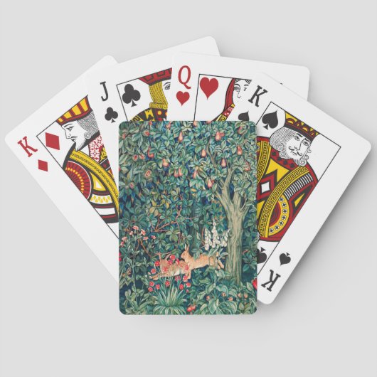 Jeu De Cartes VERDURE, Hares FORESTIERS, Hares Floral vert (dos)