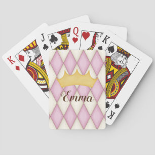 Jeu De Cartes Vérification Diamant Rose Nom Personnalisé Princes