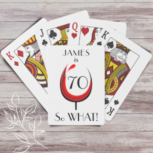 Jeu De Cartes Verre rouge positif moderne 70e anniversaire
