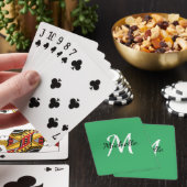 Jeu De Cartes Vert & Blanc Simple Monogramme Classique Playi ten (In Situ)