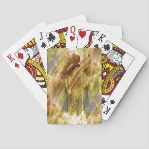 Jeu De Cartes vert d'art, arrière - plan brun de peinture de