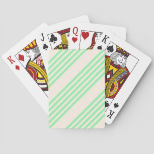 Jeu De Cartes Vert et beige cinq rayures motif