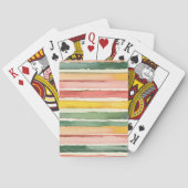 Jeu De Cartes Vert Jaune Rouge Rose Rayures (dos)