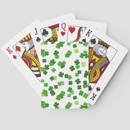 Jeu De Cartes Vert Kelly « Shamrocks Falling » (dos)