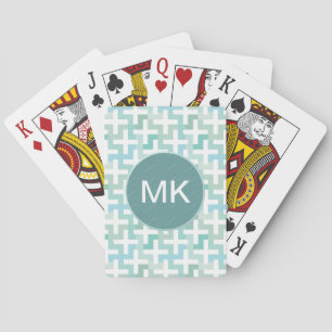 Jeu De Cartes Vert mousse géométrique