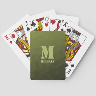 Jeu De Cartes Vert olive de l'armée à motif géométrique en maill