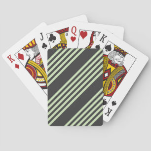 Jeu De Cartes Vert pâle et charbon cinq bandes motif