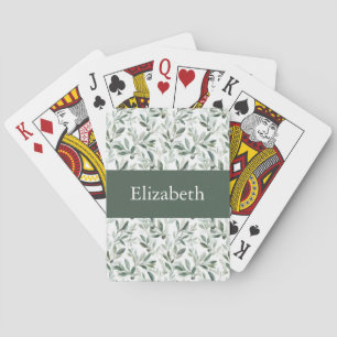 Jeu De Cartes Vert sauge pays français olivier nom personnalisé