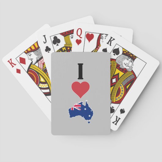 Jeu De Cartes Vertical I Love Australia / I Heart Australia (dos)