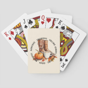 Jeu De Cartes Vibes D'Automne Cosy - Bottes, Épices Citrouilles,