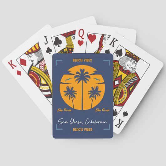 Jeu De Cartes Vibes de plage de San Diego (dos)