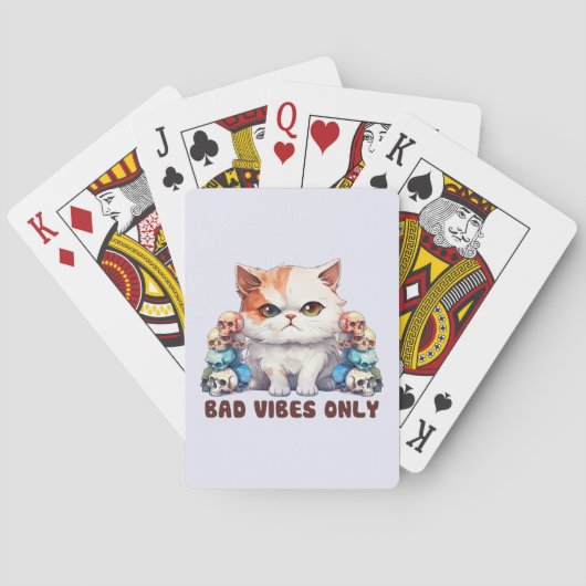 Jeu De Cartes Vibes incorrectes uniquement - Fierce Chat & Skuls (dos)