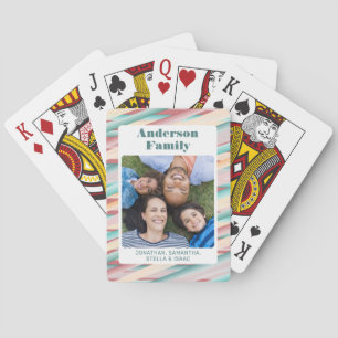 Jeu De Cartes Vibrant aquarelle rayures famille photo